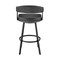 Armen Living Chelsea 29" Swivel Bar Stool with Matte Black Finish and Black Faux Leather LCCSBABLBL30 - alternate 4